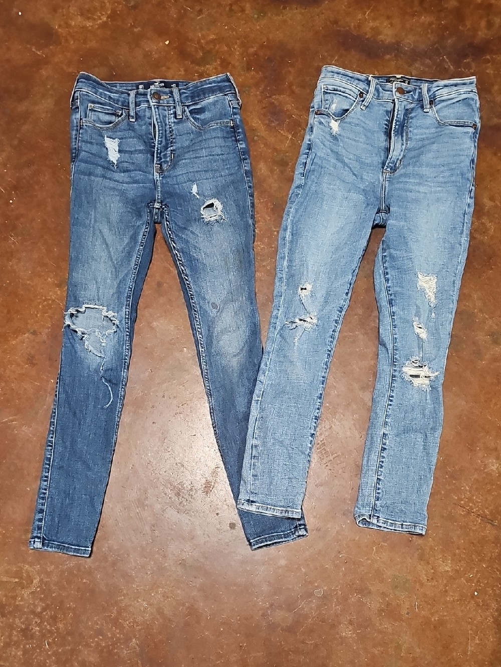 HOLLISTER & A&F High-Rise Super Skinny Full Length & Ankle In Size 00 & 0 - Picture 1 of 3
